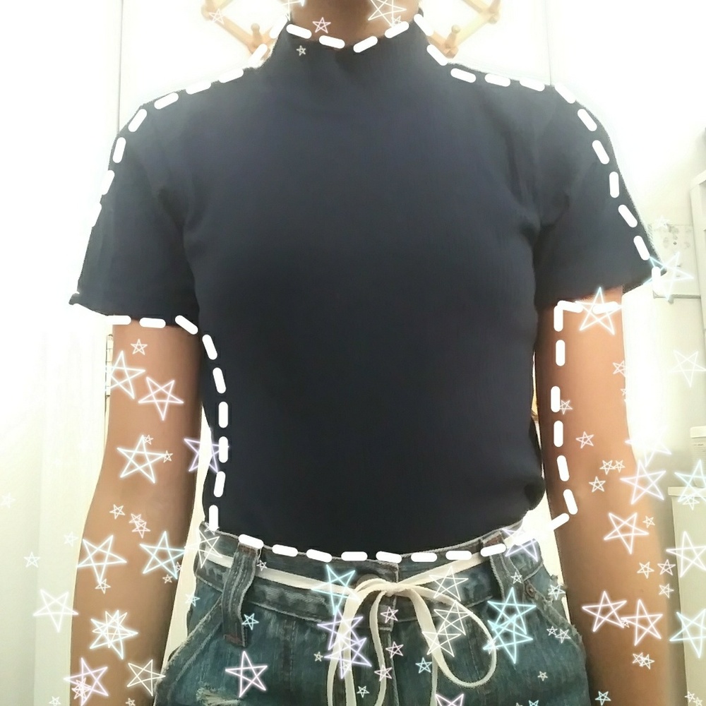 Ribbed Mock Neck Shirt